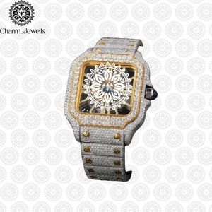 Reloj Charm Jewells de acero inoxidable para hombre, caja de 40 mm, detalles de diamantes, analógico, de lujo, a la moda, movimiento mecánico, fecha automática - Product Image 3