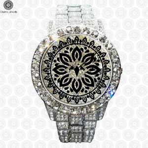 Reloj de Lujo para Hombre Charm_Jewells, de Acero Inoxidable, 40 mm, Bisel con Diamantes de Arcoíris, Caja Mecánica Analógica, Fecha Automática, Botón de Fecha Oculto - Product Image 2