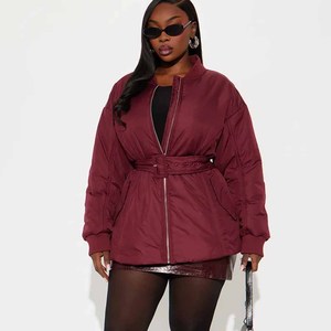 Vestes matelassées d'hiver pour femmes de qualité supérieure, à manches longues, avec broderie et doublure en laine - Coupe ajustée respirante personnalisée - Product Image 4