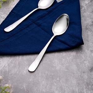 Majestic <b>Set</b> of 2 <b>Silver</b> Stainless Steel Spoons with Long Handle for Serving Dinner <b>Tea</b> More! - Product Image 3
