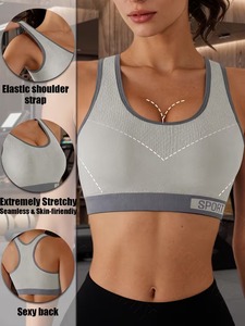 Soutien-gorge de sport à bretelles élastiques de maintien |   Soutien-gorge de sport antidérapant |   Haut de sport de course à pied à performance élastique supérieure - Product Image 4