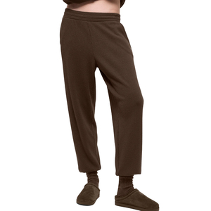 Trendy Waffle Knit <b>Mock</b> <b>Neck</b> <b>Top</b> Jogger Set Women 2 piece set Cotton Blend Thermal Lounge Wear Textured Athleisure custom OEM - Product Image 4