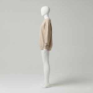 Sudadera de mujer personalizada de invierno, de tejido grueso de 500 g/m², de felpa francesa color avena, corte holgado, oversize, minimalista, de algodón liso. - Product Image 5