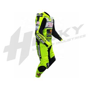 2020 logotipo personalizado cuero de vaca hombres de alta calidad 1 pieza traje de carreras de moto transpirable y a prueba de viento de talla grande ropa deportiva de motorista - Product Image 4