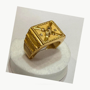 Anillo de Dedo de Latón Estilo Hip Hop Vintage, Anillo de Latón Sólido Chapado en Oro, Joyería de Moda Hecha a Mano, Anillo de Diseño, Regalo para Él - Product Image 3