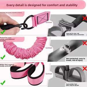 Banda de Resistencia de Doble Capa, Color Rosa, Resistencia Media, para Ejercicios de Fitness para Adultos, Diseño Duradero de Látex - Product Image 5