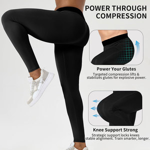 Legging de yoga noir uni pour homme, respirant, doux au toucher, confortable, durable, coupe ajustée, coutures résistantes, collant. - Product Image 4
