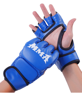 Gants blancs MMA à demi-doigts avec fermeture Velcro au poignet pour les arts martiaux unisexe - Product Image 6