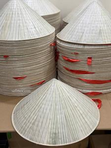 Sombrero Cónico Vietnamita de Paja de Bambú, Impermeable, con Correa para la Barbilla, Colorido/ Sombrero Cónico Vietnamita de Hoja de Palma de Bambú - Product Image 3