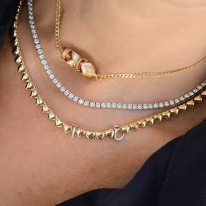 Heart Shape <b>Choker</b> Necklaces 10K 14K 18K Solid Gold Solitaire Everyday Wear Chain Length 40cm Layering Fine Jewelry Manufacturer - Product Image 4