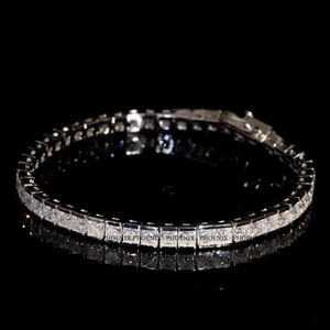 Bracelet tennis en moissanite 4 mm, argent sterling 925, style diamant glacé, bracelet minimaliste, bijoux unisexes, vente en gros - Product Image 5