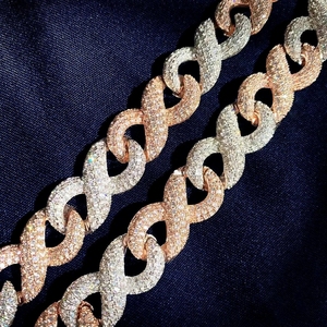 สร้อยคอคิวบันโมอิสซาไนต์ขนาด 8 มม. ขายส่ง จัดส่งรวดเร็ว ประดับเพชร VVS เงินแท้ 925 สไตล์ฮิปฮอป สร้อยข้อมือคิวบันสุดหรู - Product Image 2