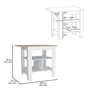 Isola da cucina Finley con piano di lavoro bianco/macadamia di Depot E Shop - Product Image 4