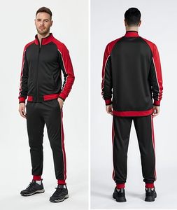 Ensemble de survêtement pour hommes en gros, personnalisable avec logo, vêtements de sport et de fitness, 2 pièces : veste zippée intégrale et pantalon de jogging - Product Image 3