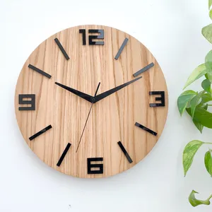 Premium Natural Wooden <b>Clock</b> Wholesale Price Stylish <b>Wall</b> <b>Clock</b> for Living Room <b>Bedroom</b> Office and Decoration - Product Image 6