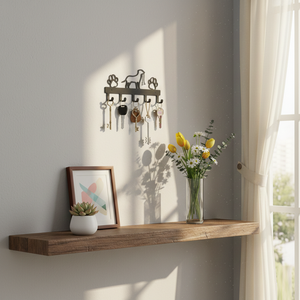Porta llaves de metal con forma de pata de perro, para montar en la pared, con 5 ganchos, decorativo, para la entrada del hogar. - Product Image 5