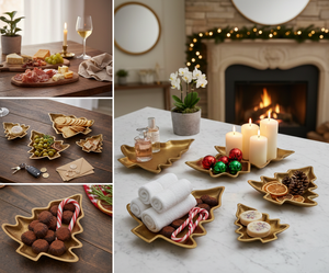 Bandeja Decorativa para Árbol de Navidad, Decoración de Invierno para el Hogar, Centro de Mesa de Metal con Forma de Pino, Tazón para Llaves, Centro de Mesa Moderno con Forma de Árbol de Navidad Hecho a Mano - Product Image 6