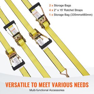 Set di 4 Cinghie Premium con Gancio a J Doppio, 5 cm x 4,5 m, Resistenza alla Rottura 5000 lb, Certificate TUV, Imbottite - Product Image 4