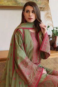ชุดสัลวาร์ คามีซ ผ้าฝ้ายสีเขียวแบบดั้งเดิมสำหรับผู้หญิง ทรงหลวมยาวคลุมเท้า สไตล์ชาติพันธุ์ อินเดีย ปากีสถาน สไตล์ลำลอง - Product Image 3