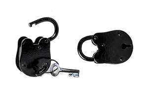 Cadenas en fonte vintage OEM en gros avec deux clés, finition noire, cadenas décoratif antique fait main pour porte et coffre - Product Image 2