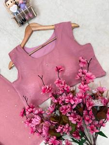 Ensemble Salwar Kameez brodé rose pour femmes, tenue festive Kurta Palazzo, vêtements de fête de mariage - Product Image 4
