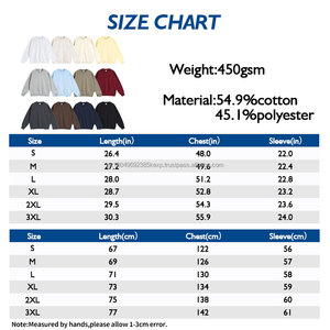 Alta calidad 450G hombres francés Terry algodón mezcla de poliéster cuello redondo Vintage liso en blanco sudaderas con capucha para hombres - Product Image 3