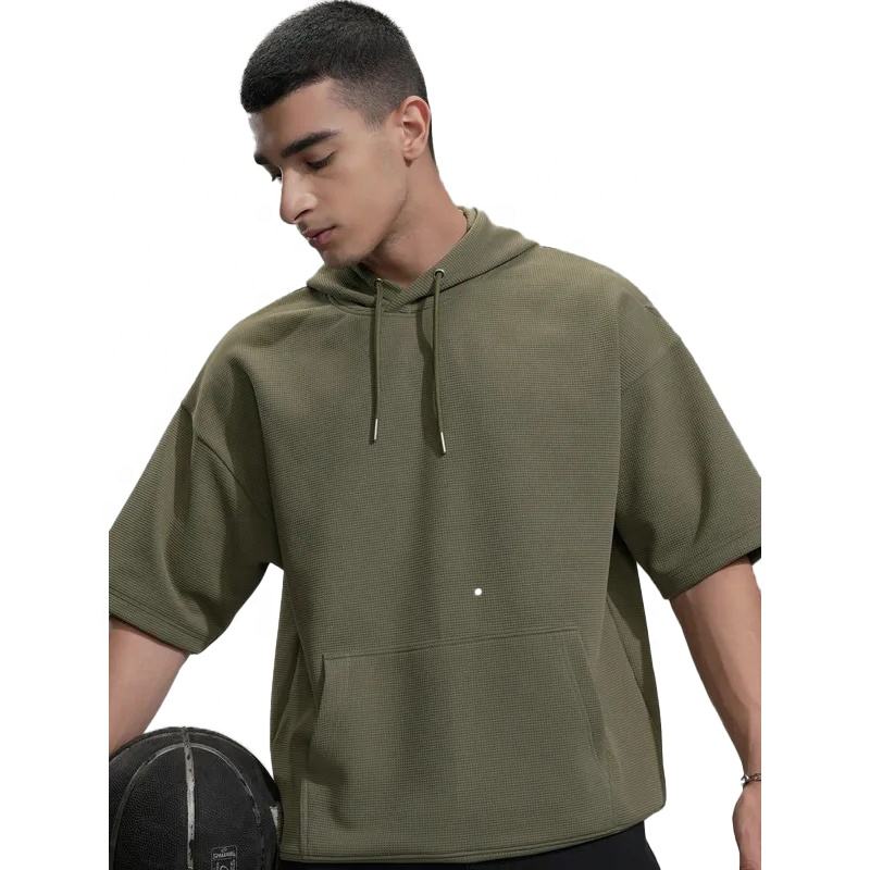Short Sleeve Large Size Hoodies Custom Men's Short Sleeve Sports