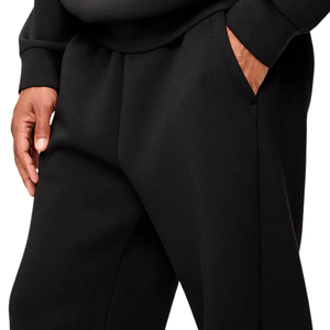 Pantalon de survêtement en molleton noir pour homme, coupe ample, jambe large, décontracté, taille à cordon, logo personnalisé, streetwear, OEM - Product Image 5