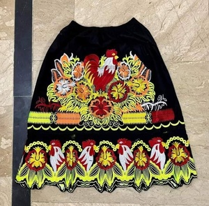 OEM Manufacturer's High Quality 100% Cotton Soft <b>Skirt</b> Custom Embroidery Natural Waist Mini Vintage Floral <b>Wrap</b> Design Casual - Product Image 5