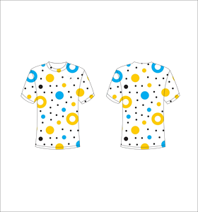 T-shirt pour homme à pois blancs, manches courtes, col rond, coupe classique, 100% polyester, tricoté, respirant - Product Image 1