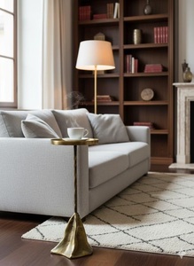 Luxury Sculptural Accent Table Artistic Flow Base Slim Stem Design Elevated Round Top Statement Piece for Contemporary Interiors - Product Image 5