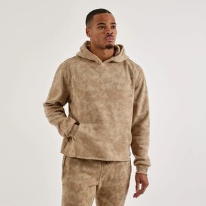 Sweat-shirt à capuche en polaire pour homme avec motif à pois effet délavé, coupe classique, vêtement d'hiver décontracté unisexe - Product Image 1