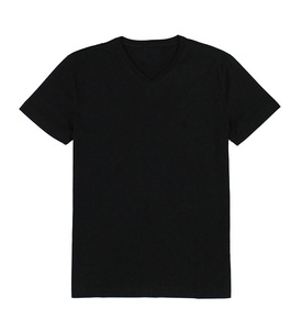 Chemises d'été écologiques anti-UV respirantes en coton uni, col rond, coupe ajustée, t-shirt uni à manches courtes 180g, 220g - Product Image 6