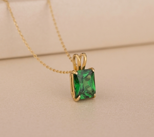 925 Sterling Silver 18k Gold Vermeil 10x8mm Rectangle Natural Sapphire Gemstone Pendant Handmade Stone Jewelry Healing Crystals - Product Image 1