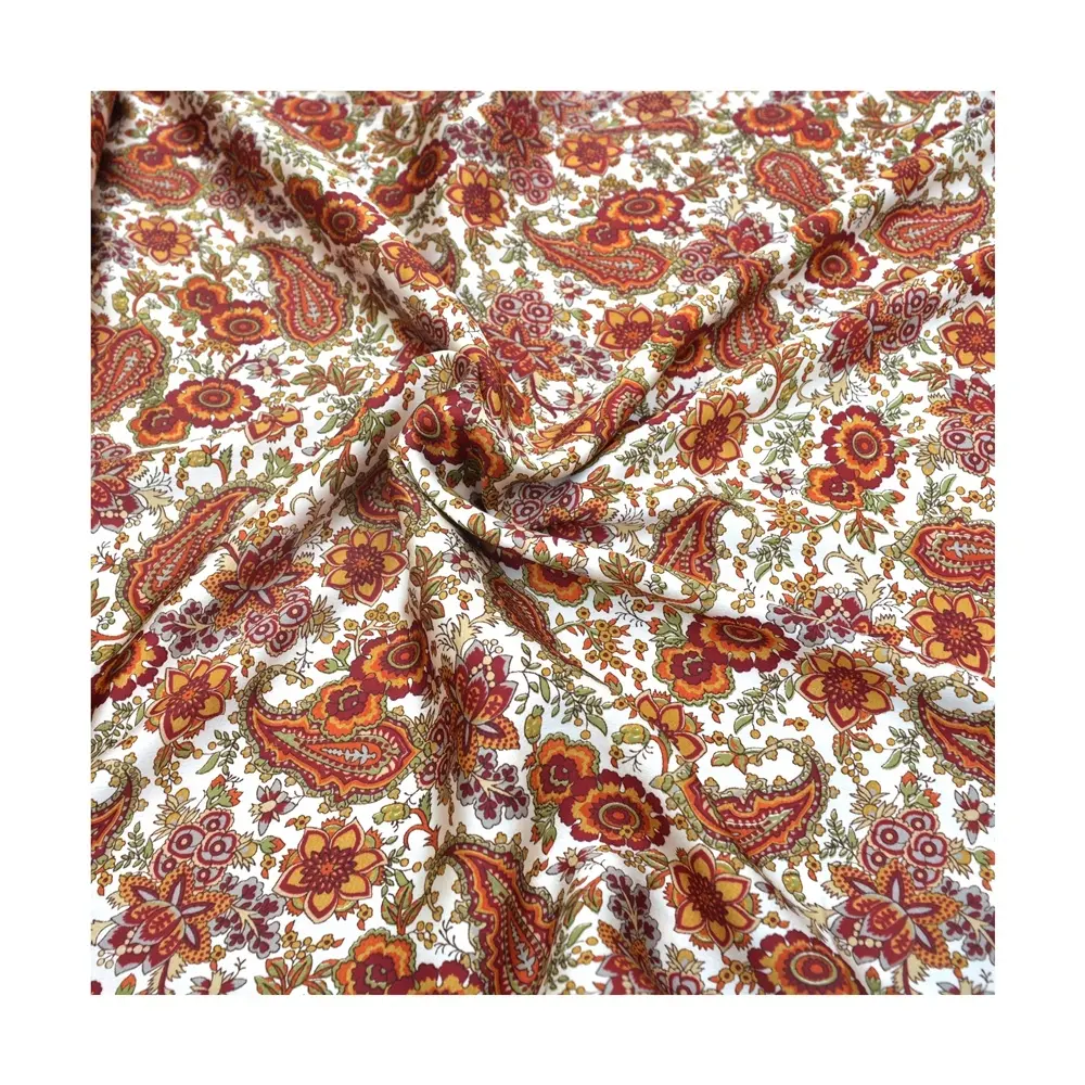 Bester 100% Satin Seidenstoff Hochwertige Kontrast farbe Schöne Jaipuri Bedruckt von Yard Fabric Pure Satin Silk bedruckter Stoff