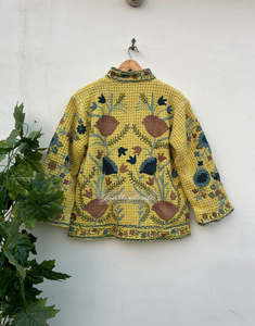Waffle <b>Pattern</b> Wholesale Tnt Suzani Embroidered <b>Jacket</b> For Women's Handmade Indian Ethnic <b>Quilted</b> Full Sleeves Fashion Outerwear - Product Image 2