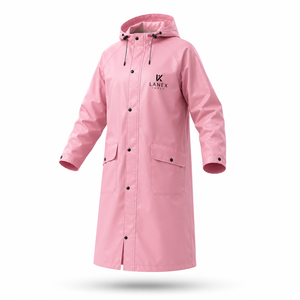 Custom Men's <b>Long</b> Hooded Waterproof <b>Raincoat</b> PU PVC Windproof Outdoor Fishing Hiking Workwear OEM ODM Custom Logo All Seasons - Product Image 2
