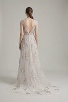 Robe de soirée de luxe écologique brodée à la main, simple, avec perles et traîne, longueur ras du sol, silhouette trompette/sirène, pour soirée