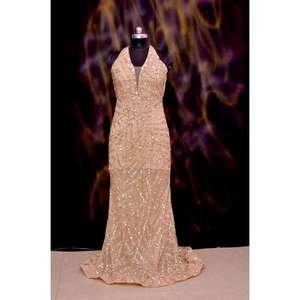 Vestido de diseñador bordado para mujer, con trabajo de hilo Zari, para fiestas, bodas, festividades, vestido étnico, calidad de exportación. - Product Image 2