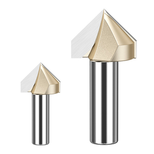 Embout de gravure professionnel à rainure en V à 90 °, tige de 1/2 ", idéal pour la fabrication de panneaux et les bords décoratifs - Product Image 1