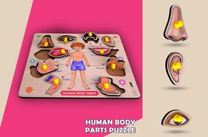 Rompecabezas de partes del cuerpo, juguetes de madera para niños mayores de 3 años, rompecabezas para adultos, juguetes de aprendizaje para bebés, juguetes educativos para niños de 2 años, juego de mesa - Product Image 6