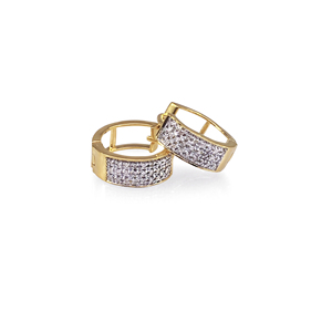 0.22 Cttw Round Cut Natural Diamond <b>Hoop</b> Huggie <b>Earrings</b> for Women in 925 Sterling <b>Silver</b> Prong Setting, 21x4mm - Product Image 3