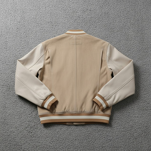 Men Varsity <b>Jacket</b> Letterman Style Outerwear Wool Blend Snap Closure Ribbed Sleeves Casual Streetwear Comfortable <b>Jackets</b> - Product Image 5