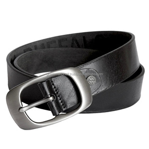 Cinturones de marcas de diseñador de moda para hombre Cinturones casuales de cuero Premium negro para hombre con hebilla de zinc de forma ovalada elegante - Product Image 1