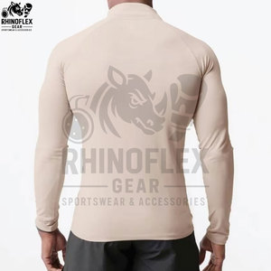Camiseta de Entrenamiento de Manga Larga con Cuello Alto y Media Cremallera para Hombre, con Logotipo Personalizado, Transpirable, de Secado Rápido, para Otoño, Servicio OEM, Venta al Por Mayor - Product Image 2