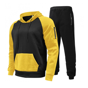 ชุดวอร์มเทคฟลีซคุณภาพสูงสำหรับผู้ชาย ชุดกีฬาสองชิ้นแบบกำหนดเอง ชุดออกกำลังกายพร้อมโลโก้สั่งทำ - Product Image 1