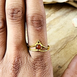 Vintage Design Boho Chevron <b>Rings</b> Boho <b>Crown</b> Brass <b>Rings</b> for Women 18k Gold Plated Boho Carnelian <b>Rings</b> for Wholesale/OEM/ODM - Product Image 4
