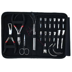 Premium Silver Hair Extension tools Technician Tool kit with Salon Pliers Bead Remover Tool Wire Loop Precision Mini Scissors - Product Image 1