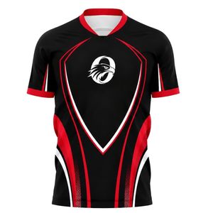 เสื้อฟุตบอลสีดำและสีแดง ดีไซน์ทันสมัย สำหรับสโมสรฟุตบอล ใช้สำหรับการฝึกซ้อมและการแข่งขัน - Product Image 1
