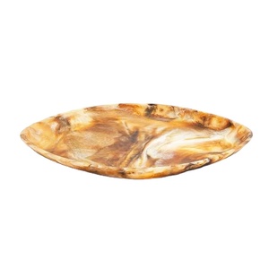 Venta caliente Bandeja de resina marrón vibrante Diseño ovalado único Decoración decorativa para el hogar Pieza Bandeja para servir a la venta - Product Image 1